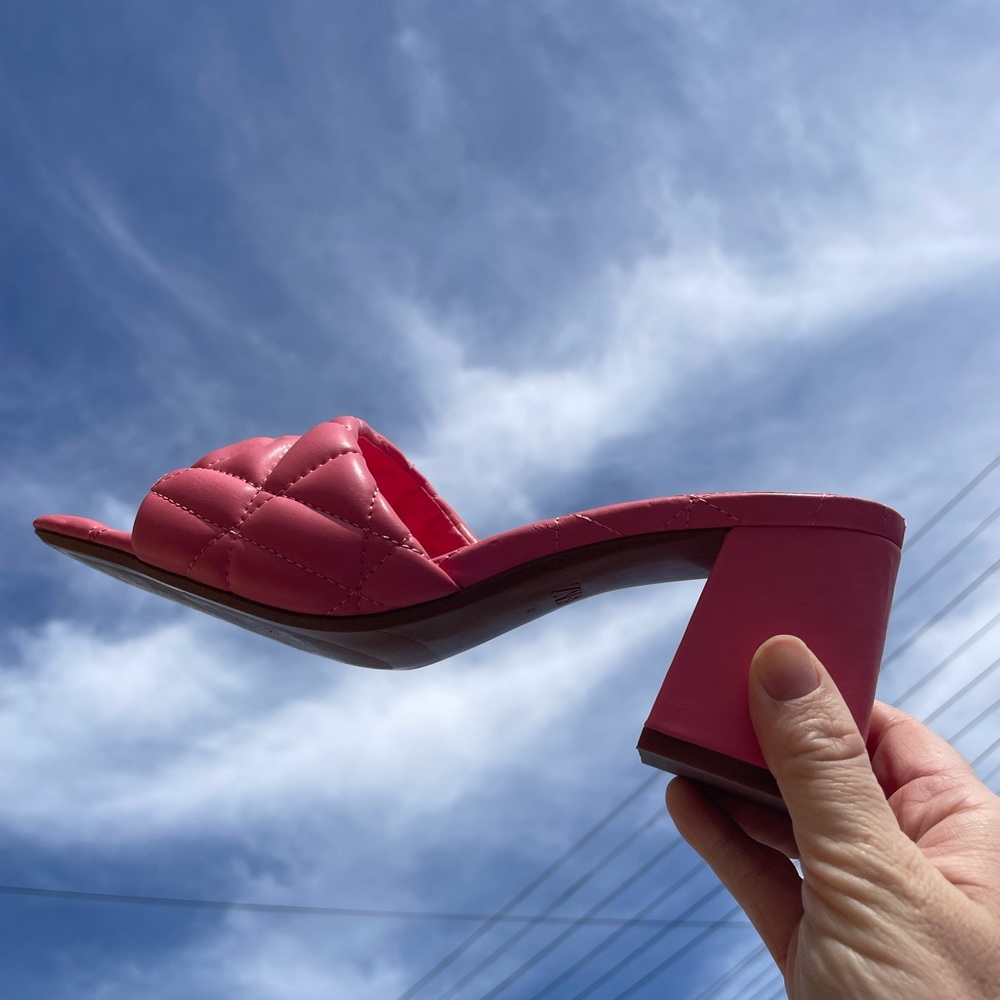Zara Pink Puffy Mule Heels (Women’s 9)